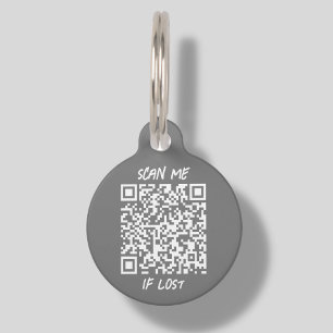Grauer QR-Code   Scan Pet ID Tag Haustiermarke