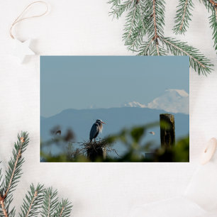 Grauer Reiher Frohe Weihnachten Karte