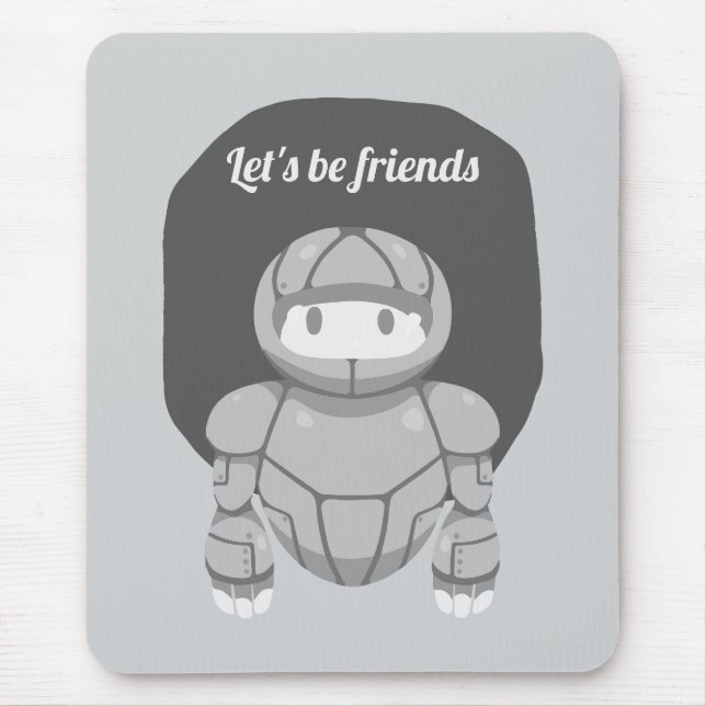 Grauer Roboter auf Grau ist freundlich Mousepad (Vorne)