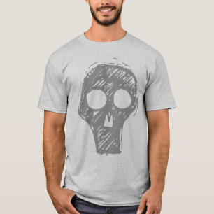Grauer Schädel-Grau-T - Shirt