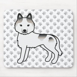 Grauer Schecke Siberian Husky Süßer Cartoon-Hund Mousepad