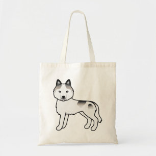 Grauer Schecke Siberian Husky Süßer Cartoon-Hund Tragetasche