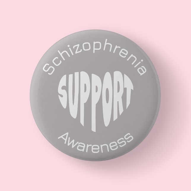 Grauer Schizophrenie-Bewusstseins-Button Button (Schizophrenia Awareness Badge/Button)