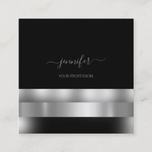 Grauer Schwarz-weißer Makeup-Künstler Quadratische Visitenkarte