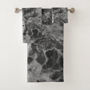 Grauer schwarzer Marmor Delicado #1 #wall #decor # Badhandtuch Set
