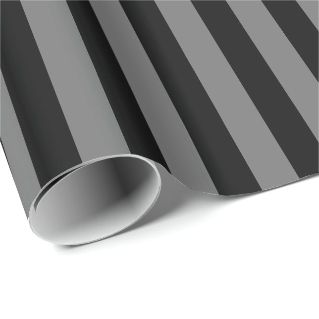 Grauer/schwarzer Streifen Geschenkpapier (Rolleneckpunkt)