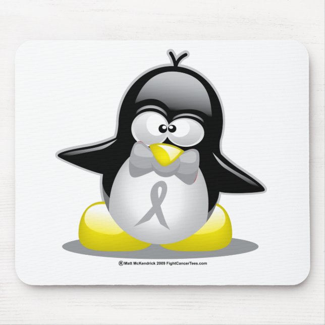 Grauer/silberner Band-Pinguin Mousepad (Vorne)