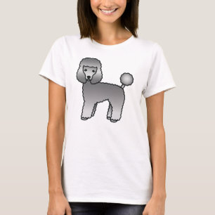 Grauer Spielzeug-Pudel Süßer Cartoon-Hund T-Shirt