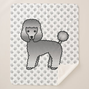 Grauer Spielzeugpudel Süßer Cartoon-Hund Sherpadecke