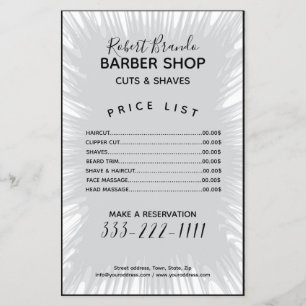 Grauer Spritz Hintergrund Friseur Preisliste Flyer