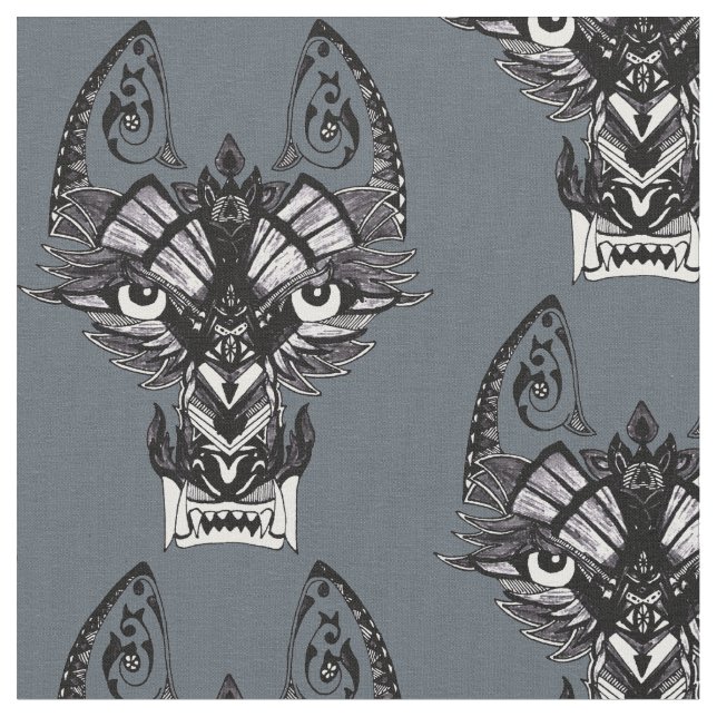 Grauer Stammes- Wolf Stoff (Nahaufnahme)