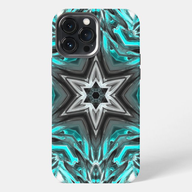Grauer Stern in Berührungen von geschnitztem Glas  iPhone Hülle (Rückseite)