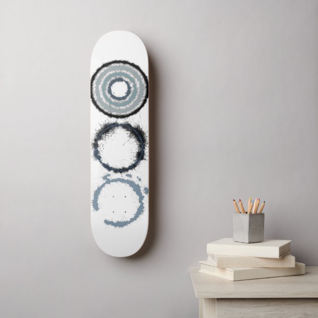 Grauer Sternenburst Skateboard (Wandkunst)