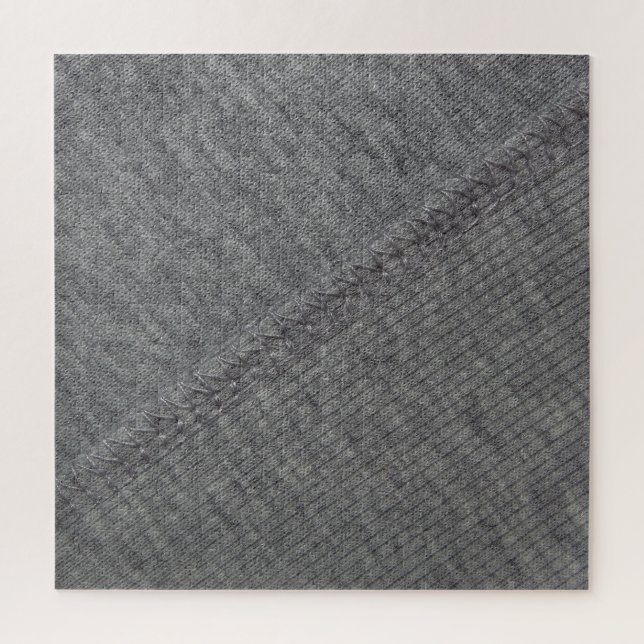 Grauer Stoff: abstrakt geheftete Textur. Puzzle (Vertikal)