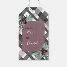 Grauer Tartan Lila Blumen Weihnachten
