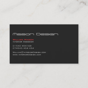 Grauer Text nur moderne, minimalistische Visitenka Visitenkarte