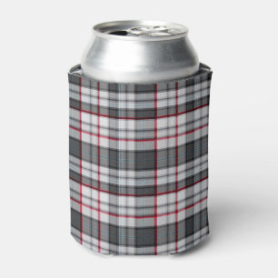 Grauer texturierter Tartan-Karostoff  Dosenkühler