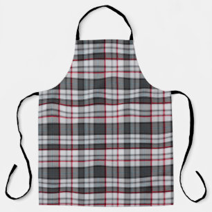 Grauer texturierter Tartan-Karostoff Schürze