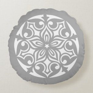 Grauer TRIBALKREIS DES LEBENSMITTELS Kissen