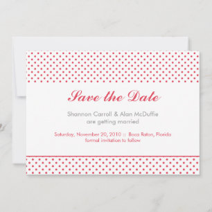 grauer u. korallenroter Polkapunkt Save the Date