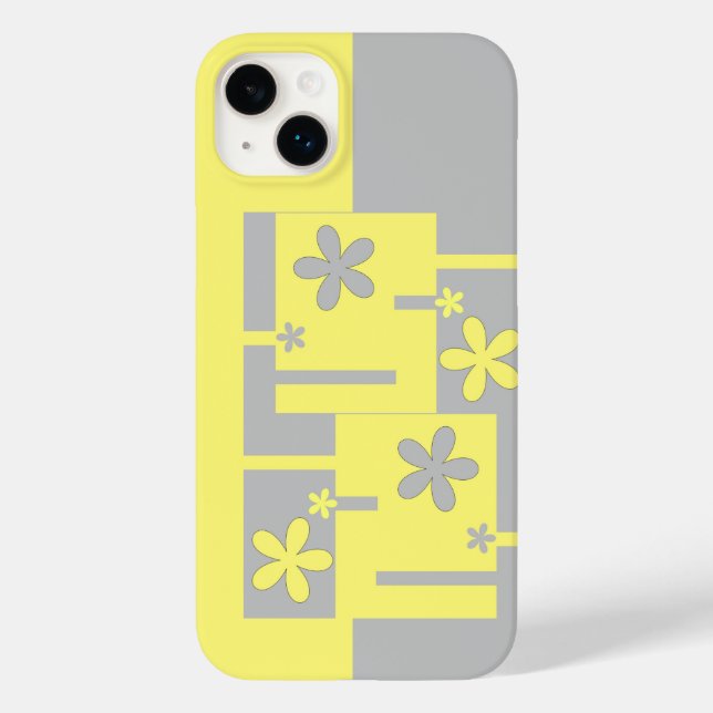 Grauer und gelber Druck, iPhone Case-Mate Hülle (Rückseite)