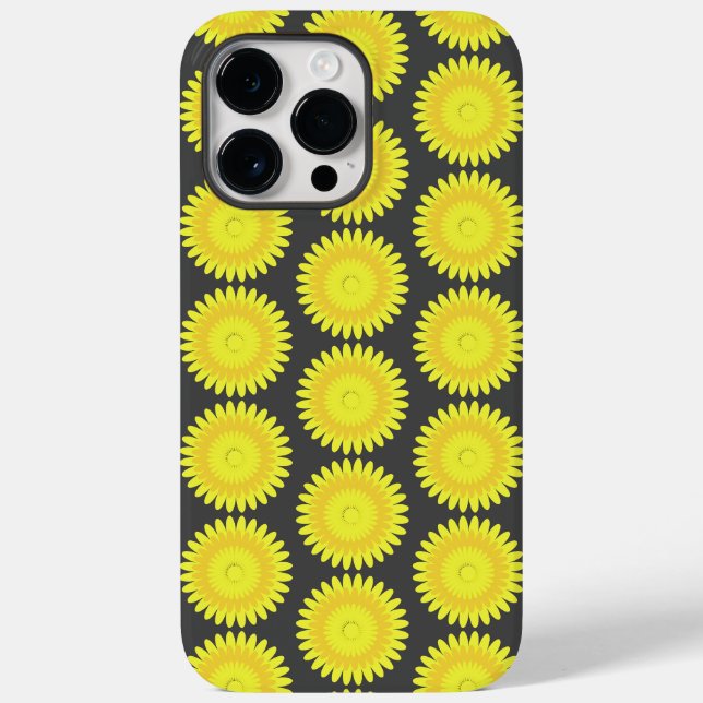 Grauer und gelber Druck, iPhone Case-Mate Hülle (Rückseite)