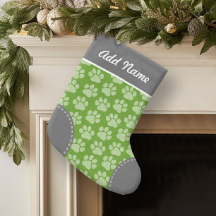 Grauer und grüner Hundepapier Druckmuster Individu Kleiner Weihnachtsstrumpf