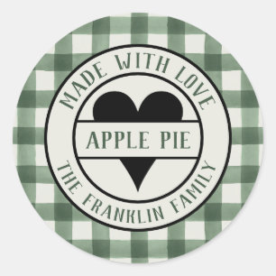 Grauer und schwarzer Buffalo-Karo aus Liebe Runder Aufkleber