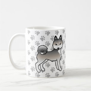 Grauer und weißer Alaskan Klee Kai süßer Hund & Pf Kaffeetasse
