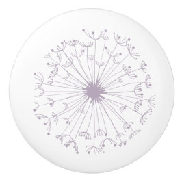 Grauer und weißer Löwenzahn-Keramik-Griff Keramikknauf