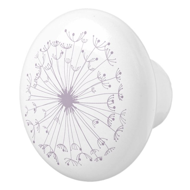 Grauer und weißer Löwenzahn-Keramik-Griff Keramikknauf (Rechts)