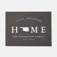 Grauer und weißer Staat Oklahoma Map Mat, Doormat