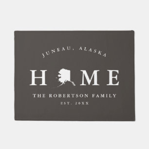 Grauer und weißer Staat von Alaska Map Mat, Fußmatte