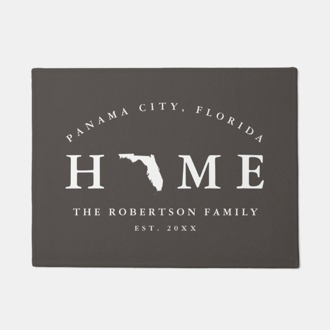 Grauer und weißer Staat von Florida Map Mat, Doorm Fußmatte (Vorderseite)