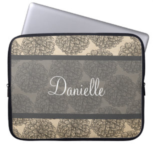 Grauer Vintager Zinnia-Laptop-Sieb Laptopschutzhülle
