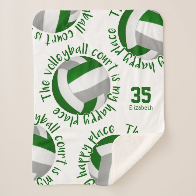 Grauer Volleyballplatz, Happy Place Typografie Sherpadecke (Vorderseite)