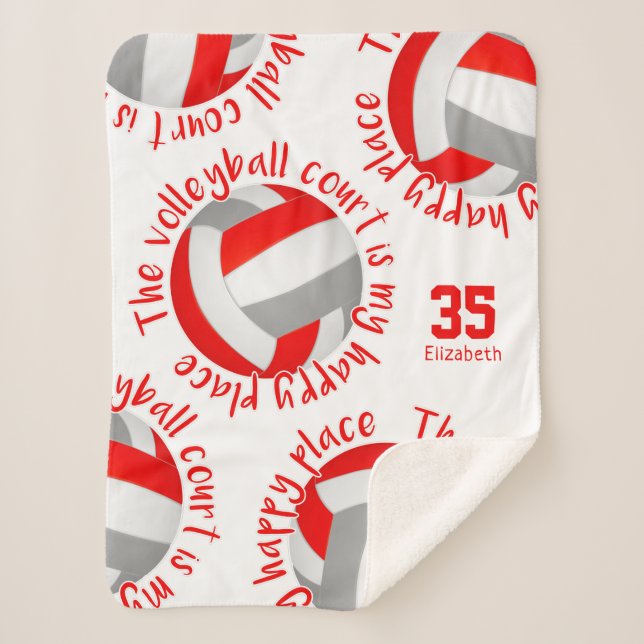 Grauer Volleyballplatz, Happy Place Typografie Sherpadecke (Vorderseite)