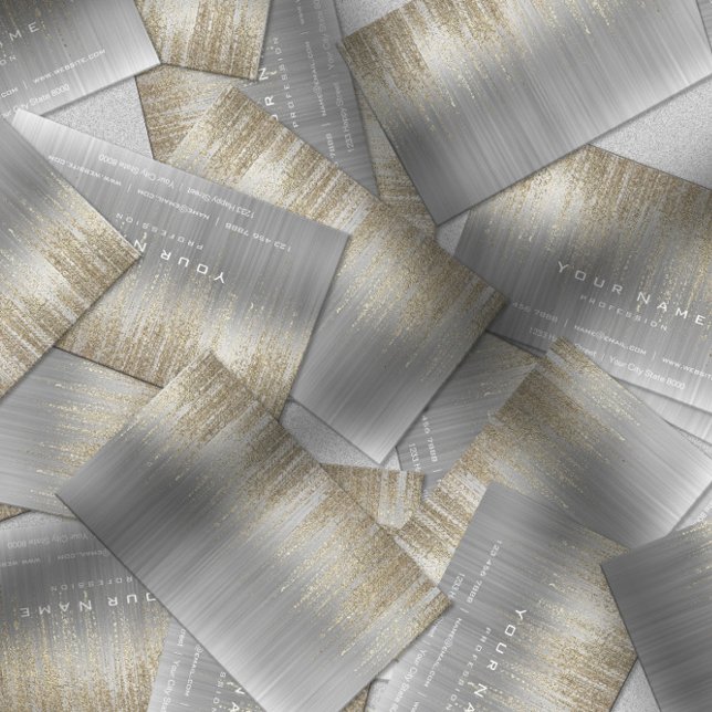 Grauer weißer Silber Metallischer Gold Matrix Cybe Visitenkarte (Von Creator hochgeladen)