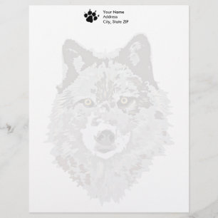 Grauer Wolf-Briefkopf Briefbogen