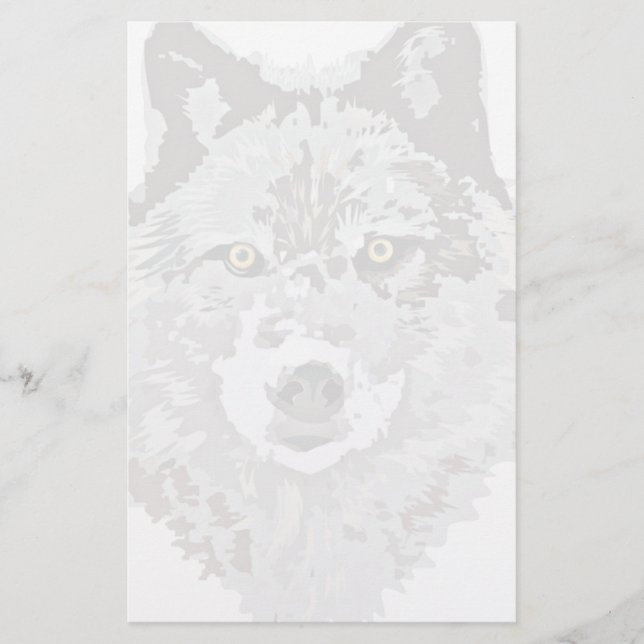 Grauer Wolf-Briefpapier Briefpapier (Vorderseite)