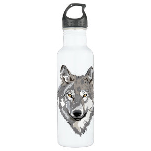 Grauer Wolf-Entwurf Trinkflasche