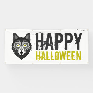 Grauer Wolf, glückliches Halloween Banner