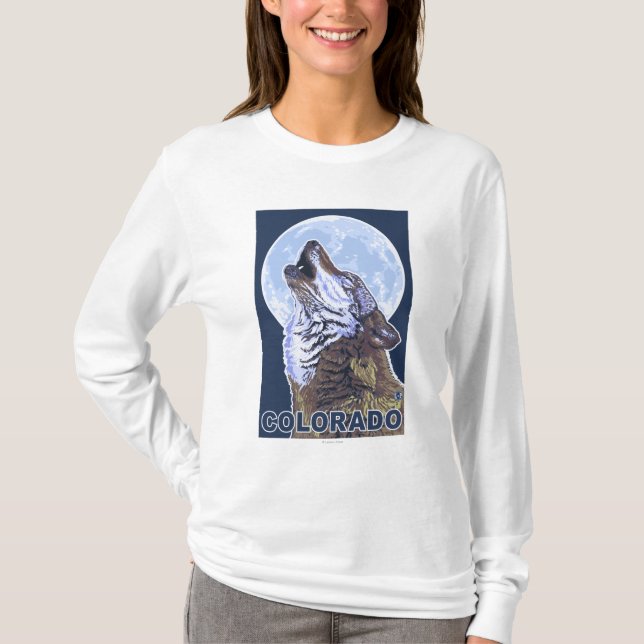 Grauer Wolf HowlingColorado T-Shirt (Vorderseite)