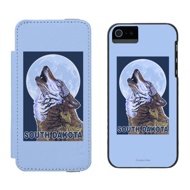 Grauer Wolf HowlingSouth Dakota Incipio iPhone Geldbeutel-Hülle (Seite an Seite)