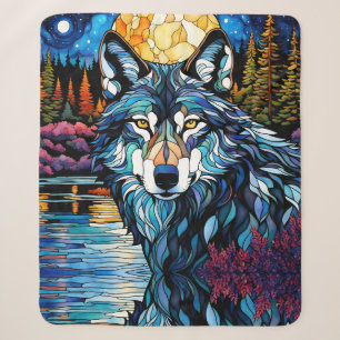 Grauer Wolf im waldgefestigten Glass-Look Sherpadecke