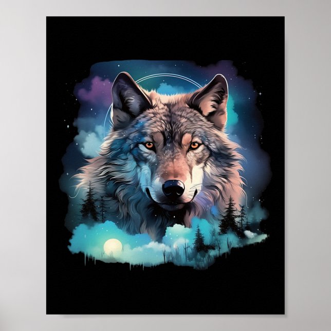 Grauer Wolf Jagdgründe1 Poster (Vorne)