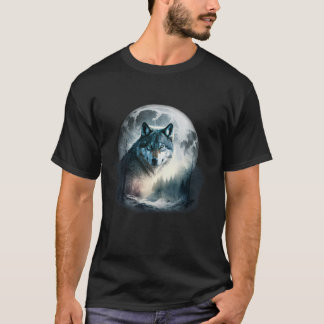 Grauer Wolf Jagdgründe Icy Moon Forest Galaxy L T-Shirt