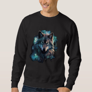 Grauer Wolf Jagdgründe, Icy Moon, Wald, Galax Sweatshirt