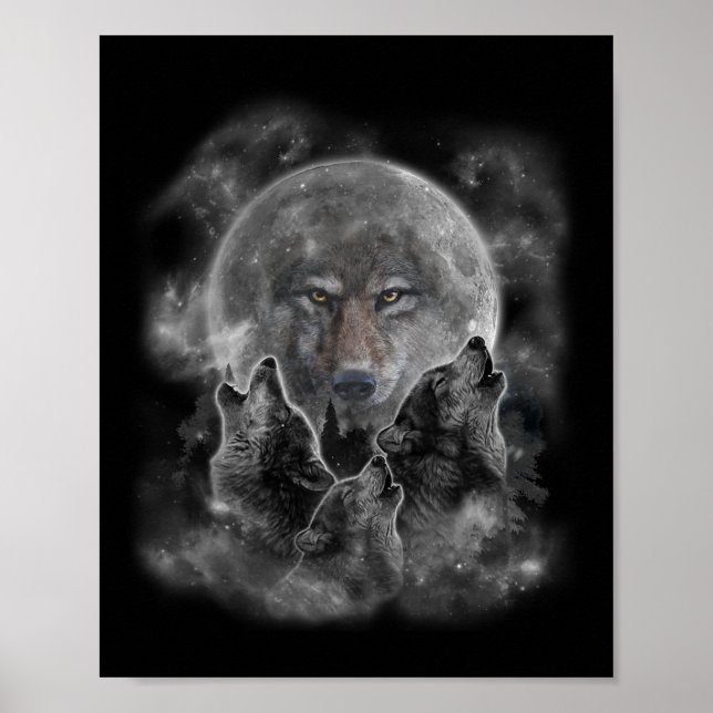 Grauer Wolf Jagdhund Poster (Vorne)
