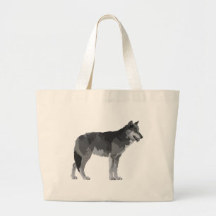 Grauer Wolf Jumbo Stoffbeutel